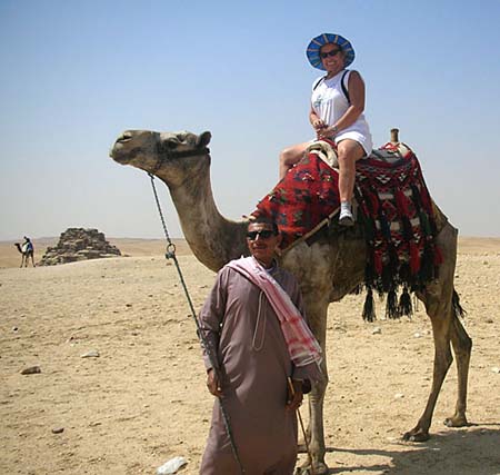 12 Lois poses with the camel driver
